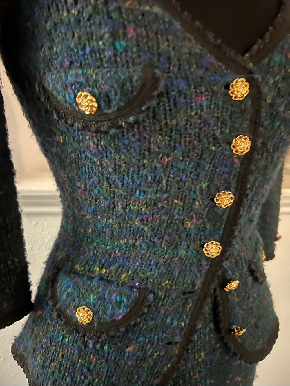 BETSEY JOHNSON Elegant Dark Teal SKIRT SET with Gold Buttons